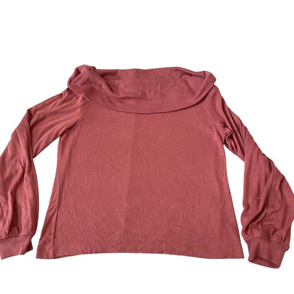 Banana Republic Soft Luxe Off-Shoulder Top Women's Size XL Cowl Neck Ribbed - Picture 1 of 6